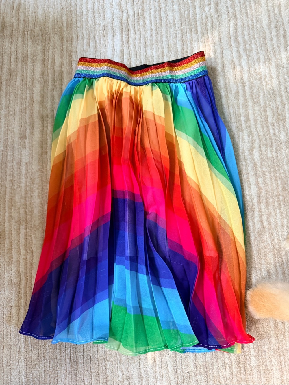 Lola + The Boys Rainbow Pleated Midi Skirt - Multicolor
